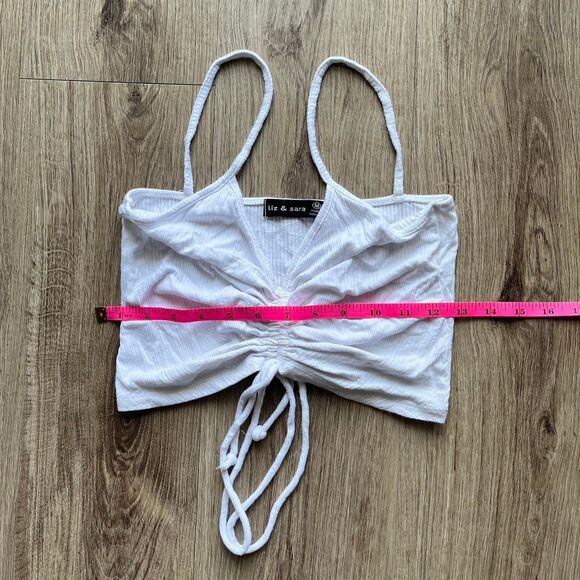 Women's White tie up halter crop top Size Medium - Picture 3 of 4